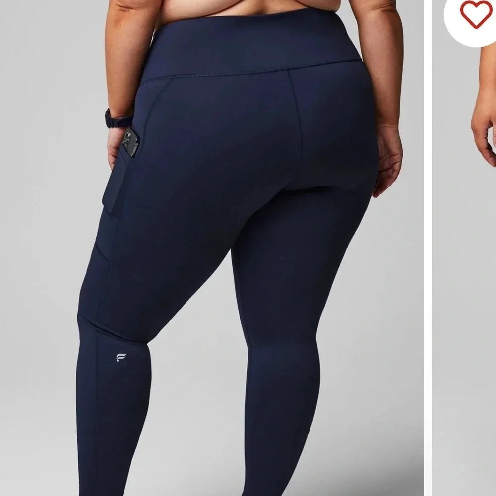 NWT Fabletics On The Go PowerHold High Waisted Leggings 4X Short Navy Blue